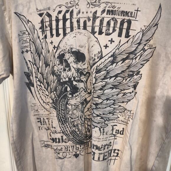 Affliction Other - Affliction Live Fast Skull Wings T-Shirt Size Large